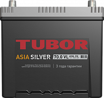 Аккумулятор TUBOR Asia silver 6ст-70.0 VL B01 — купить в магазине akkumulyator163 с бесплатной доставкой и установкой по Самаре.