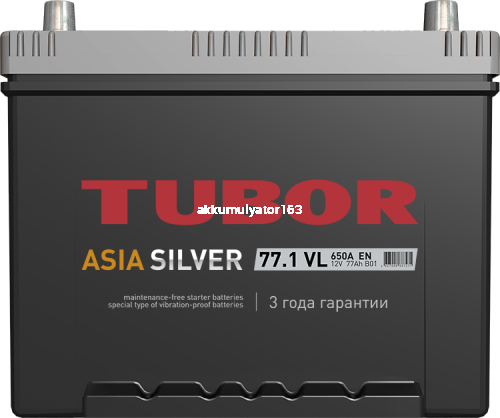 Аккумулятор TUBOR Asia silver 6ст-77.1 — купить в магазине akkumulyator163 с бесплатной доставкой и установкой по Самаре.